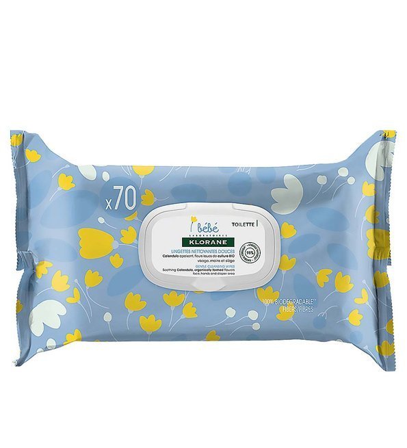 KLORANE – Lingettes Nettoyantes Douces pour le Corps au Calendula Apaisant – Bébé – Peau Normale à Sèche 70 U Maroc