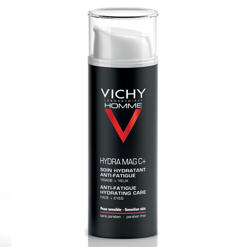 Vichy Homme Hydra Mag C+ Soin Hydratant Anti-Fatigue Visage et Yeux Sensibles | 50ml Maroc