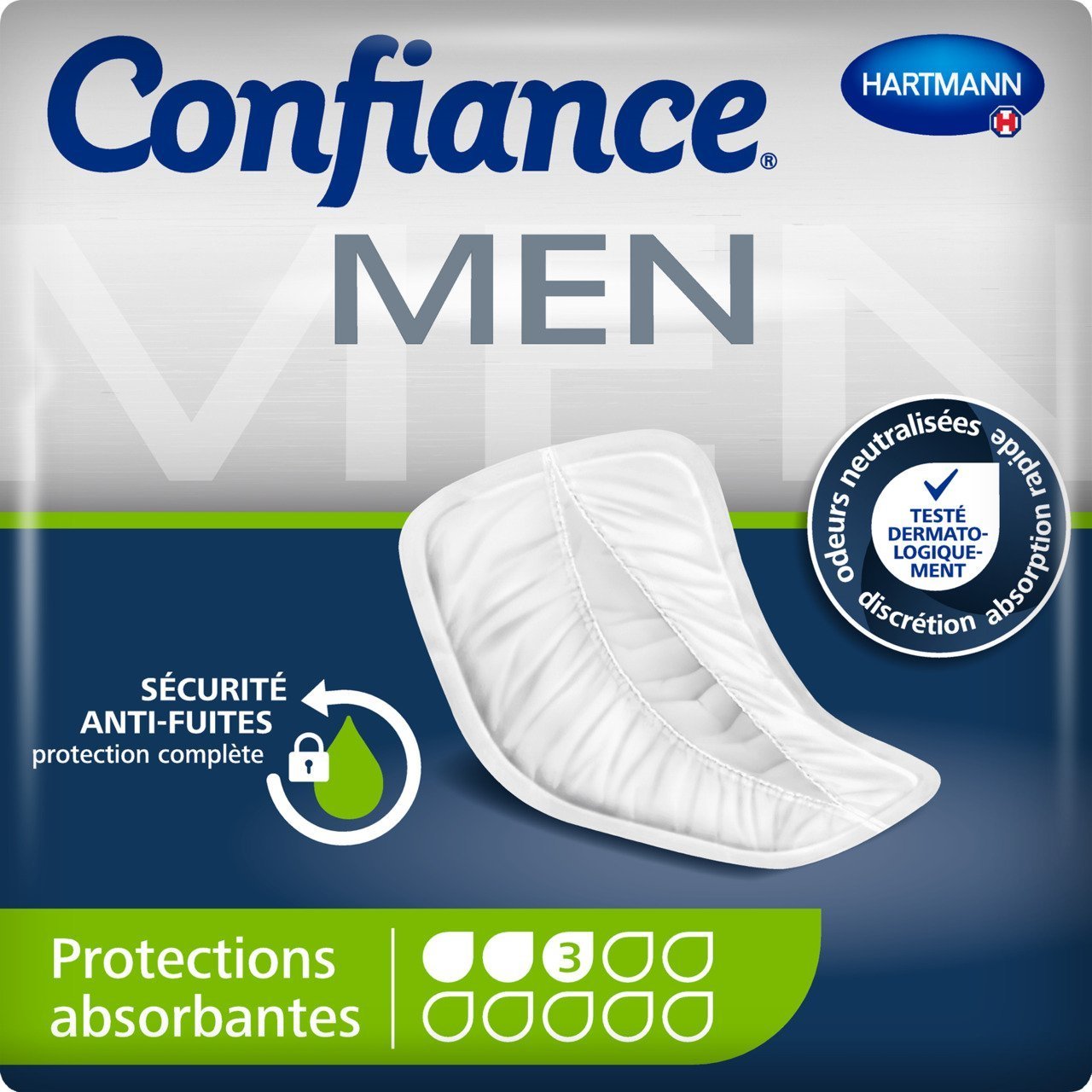HARTMANN Confiance Men Absorption 4 Protection Anatomique X14 Unités Maroc