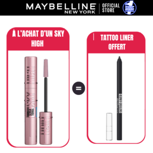 MAYBELLINE Offre Maquillage Pack Sky High = Tatto Liner Black 009 Maroc