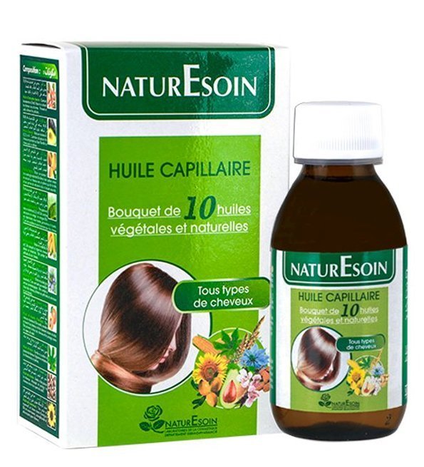 NaturEsoin Huile Capillaire 10 Bain d’Huiles Végétales – 125 ml Maroc