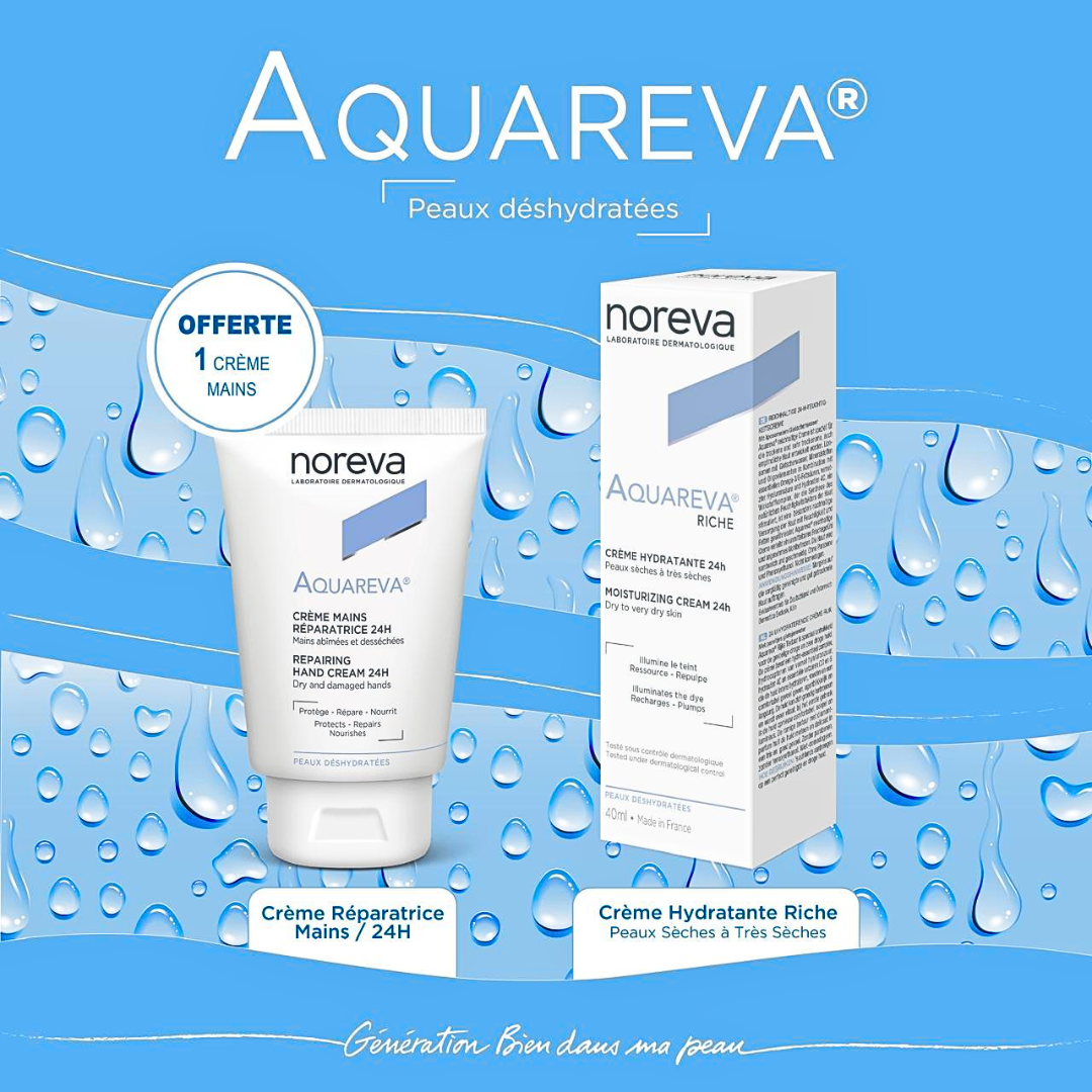 NOREVA Aquareva Creme Riche 40ml+mains Reparatrice 50ml Duo Pack Maroc