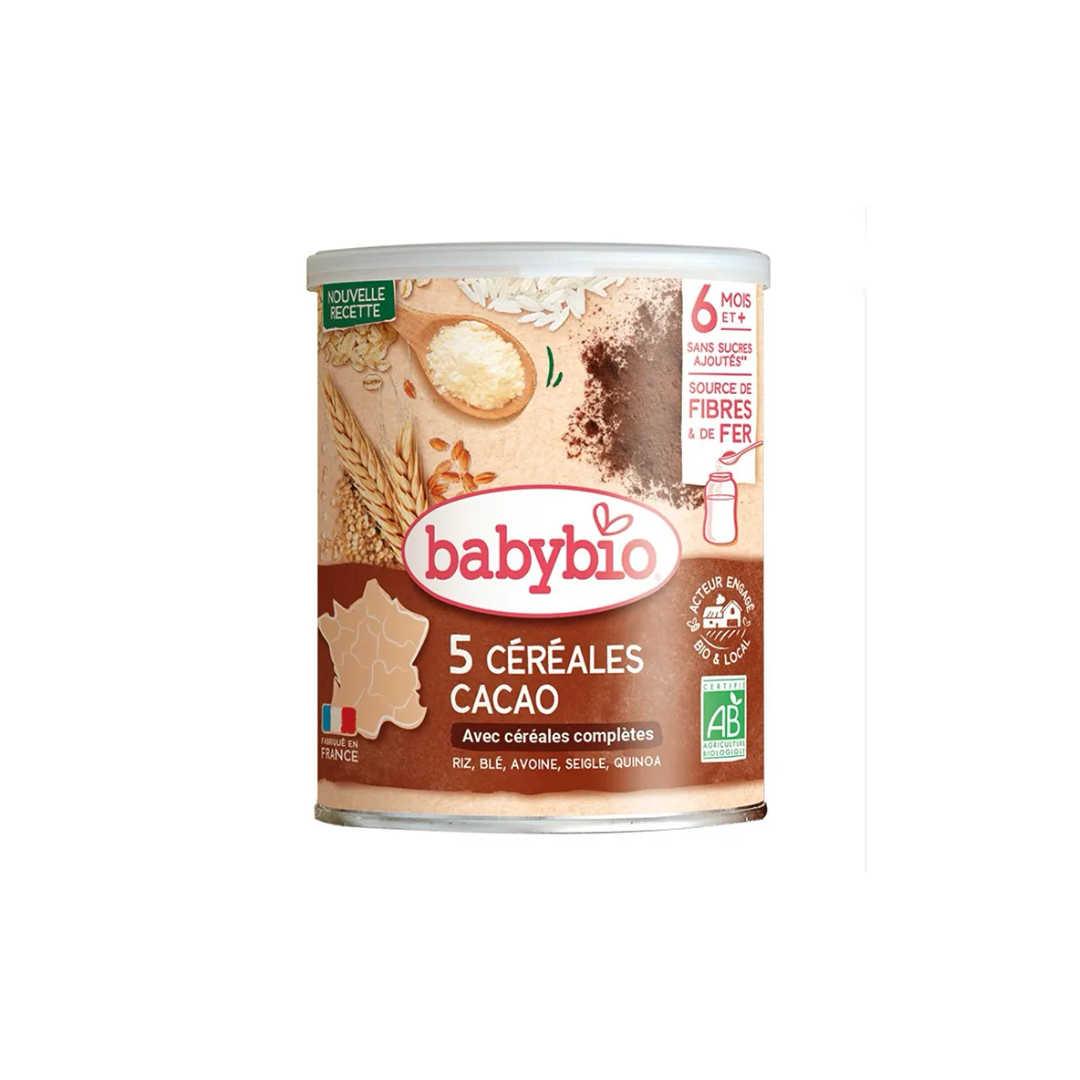 BABYBIO 5 Cereales Cacao 220g Maroc