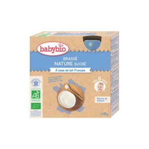 BABYBIO Gourde Brasse au Lait de Vache Nature 4 X 85g Maroc