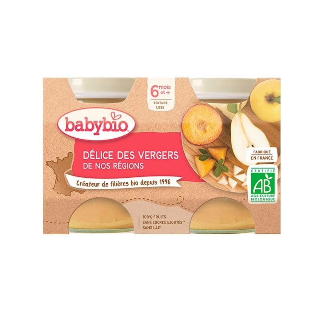 BABYBIO Petit Pot Delice des Vergers 2 X 130g Maroc