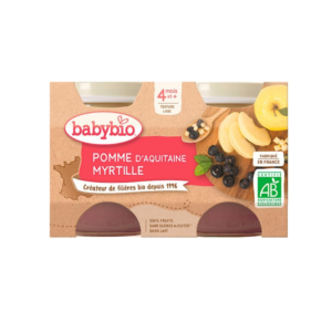 BABYBIO Petit Pot Pomme Myrtille 2 X 130g Maroc