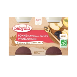 BABYBIO Petit Pot Pomme Pruneau 2 X 130g Maroc