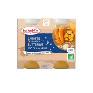 BABYBIO Pot Bonne Nuit Carotte Courge Butternut Riz 2 X 200g Maroc