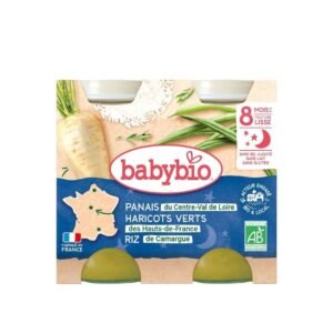 BABYBIO Pot Bonne Nuit Panais Haricots Verts Riz 2 X 200g Maroc