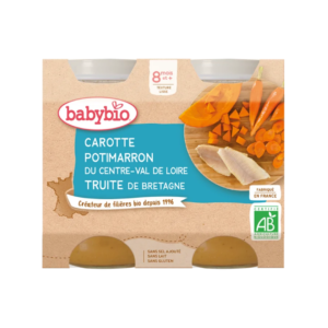 BABYBIO Pot Carotte Potimarron Truite 2 X 200g Maroc
