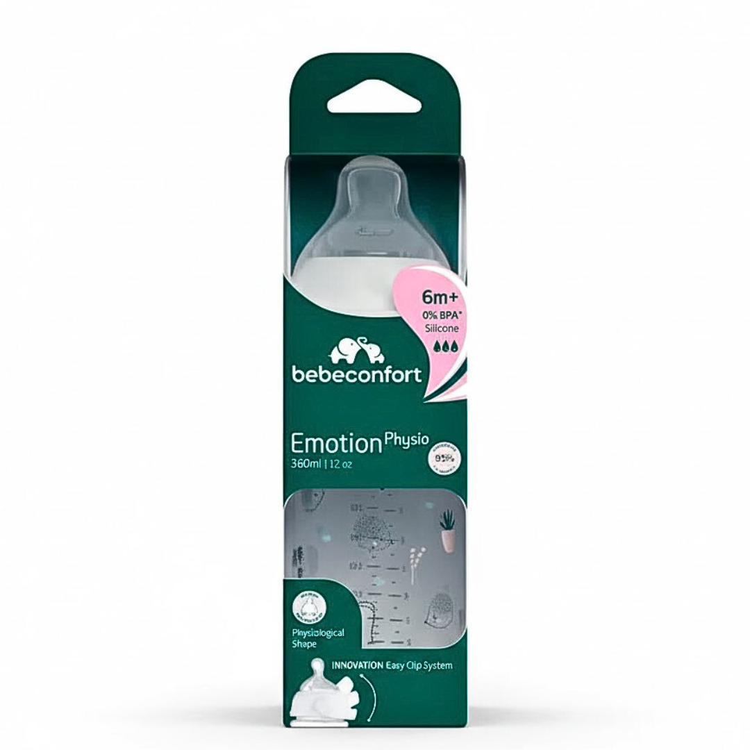 BEBE CONFORT Biberon Emotion Physio Pp +6m 360ml Blanc Urban Garden Maroc