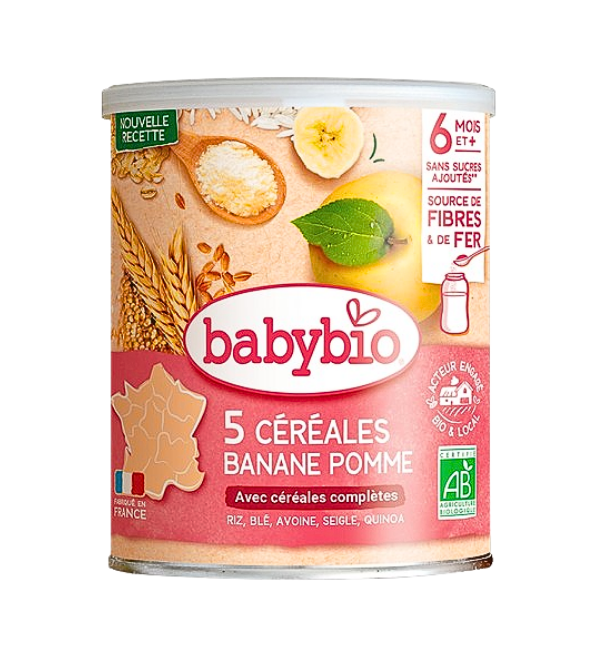 BABYBIO 5 Cereales Banane Pomme 220g Maroc