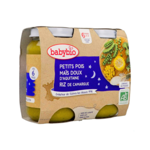 BABYBIO Pot Bonne Nuit Petits Pois Mais Riz 2*200g Maroc