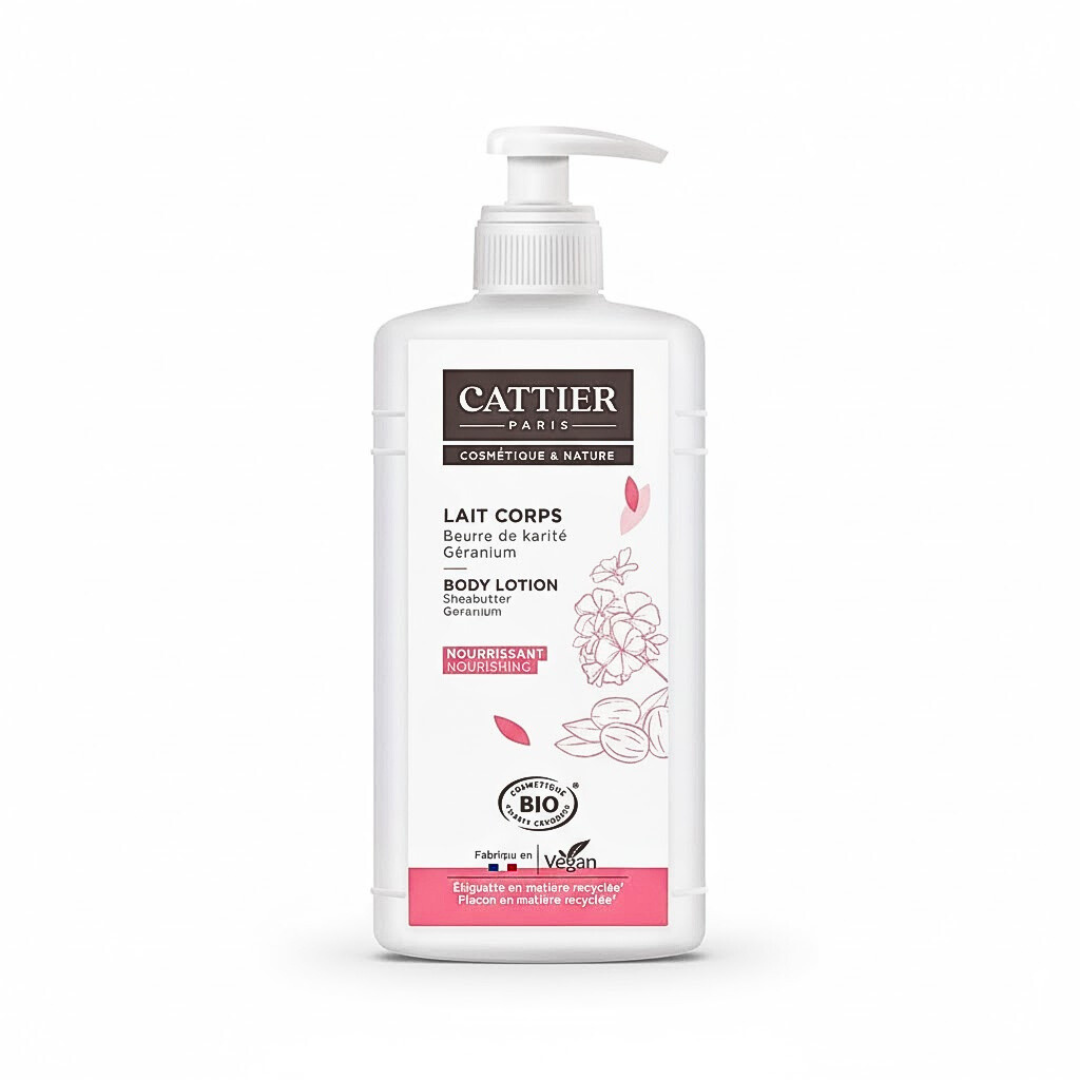 Cattier Lait Corps Beurre de Karite Geranium 500ml Maroc