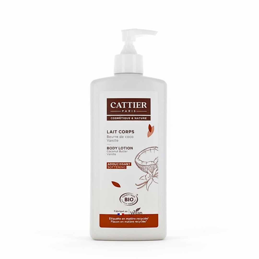 Cattier Lait Corps Beurre de Coco Parfum Vanille 500ml Maroc