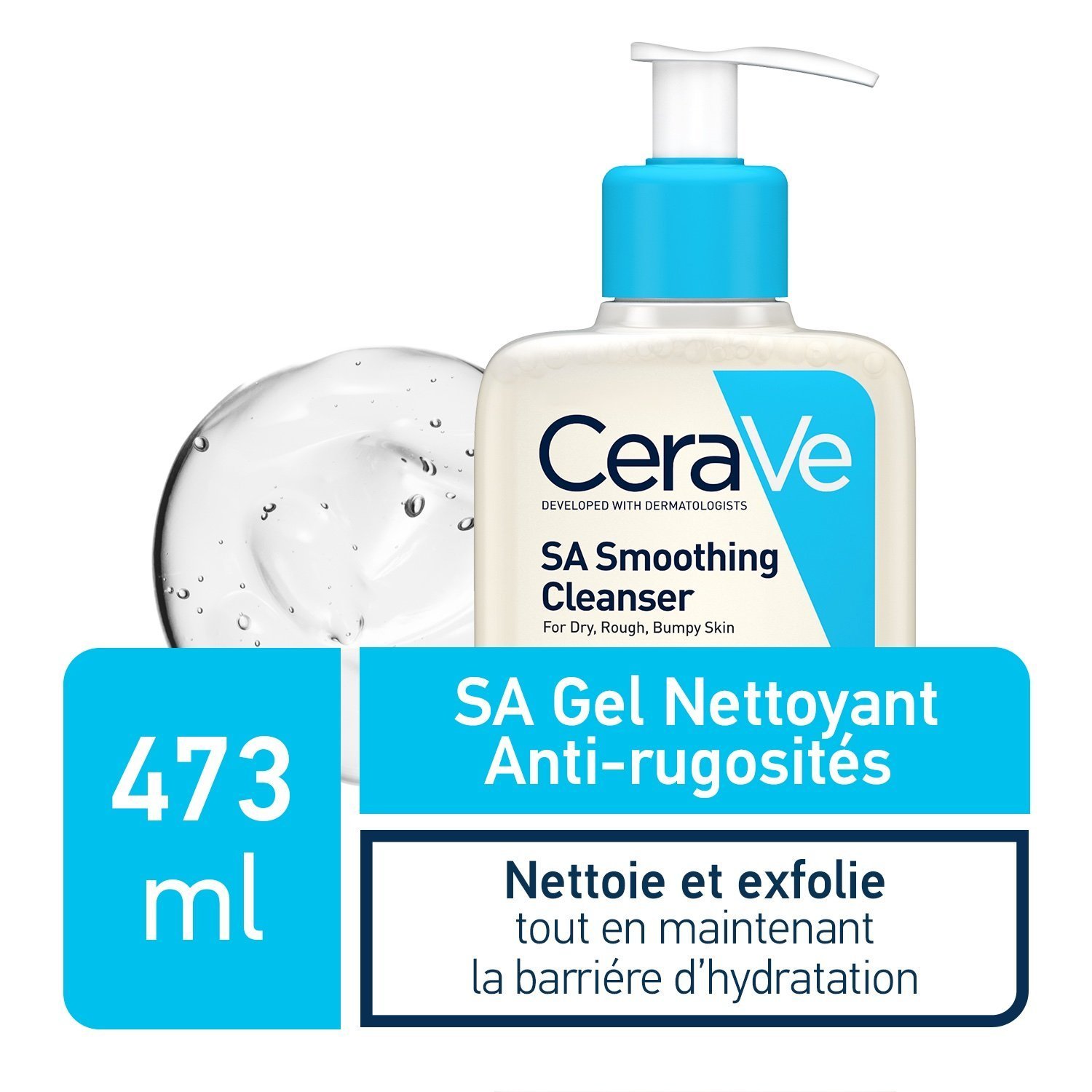 CeraVe Sa Gel Nettoyant Anti-Rugosités | Peau Sèche et Rugueuse | 473ml Maroc