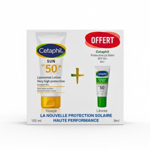 CETAPHIL Sun Lotion Gel Spf50+ 100ml+protective Lip Balm Format Voyage Pack Maroc