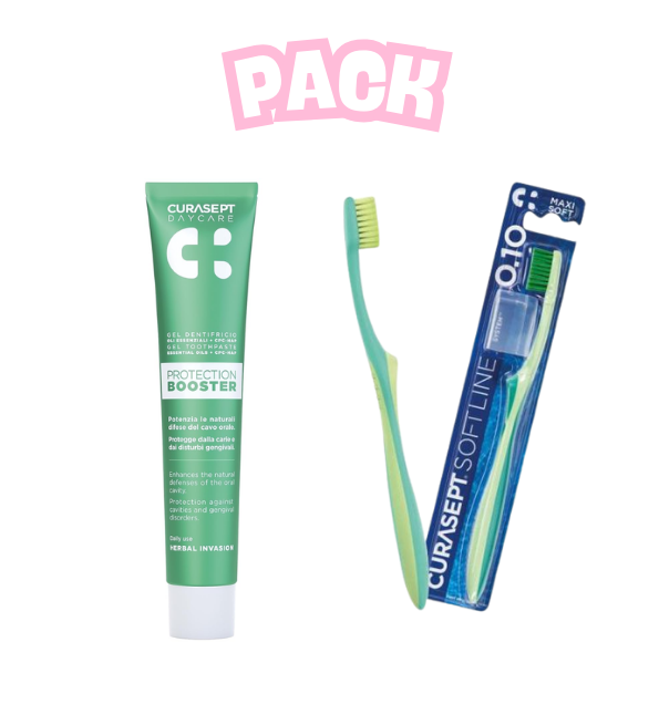 CURASEPT Dentifrice Booster Herbal Invasion 75ml+brosse a Dents Maxi Soft Pack Maroc