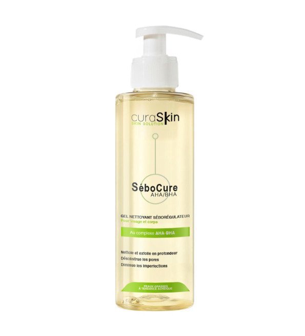 CURASKIN Sebocure Gel Nettoyant Seboregulateur Peau Grasse 200ml Maroc