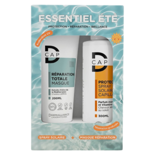 D-cap Masque Total 200ml+Spray Solaire Capillaire 300ml Pack Maroc