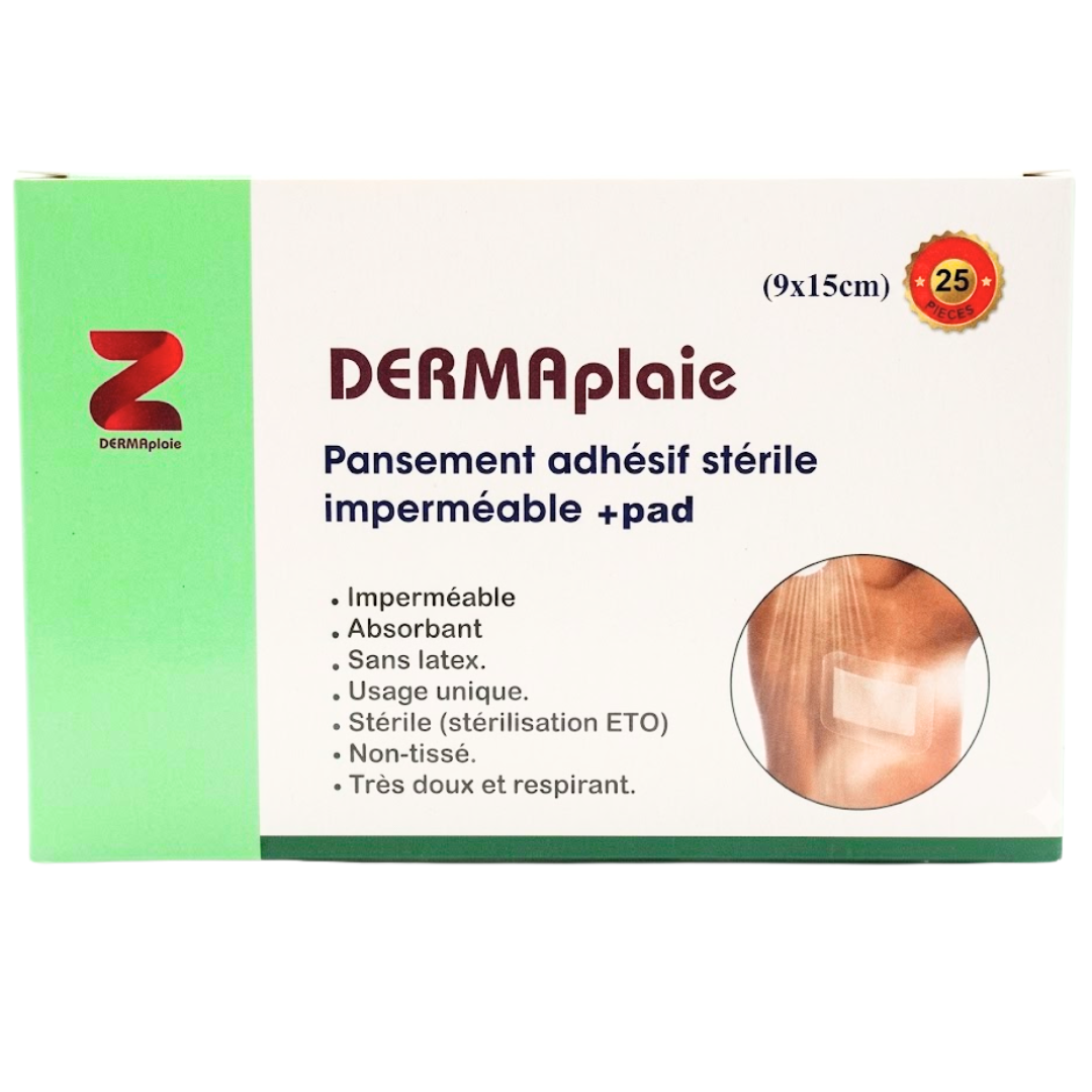 DERMAPLAIE Pansement Adhesif Steril 9x15cm Maroc