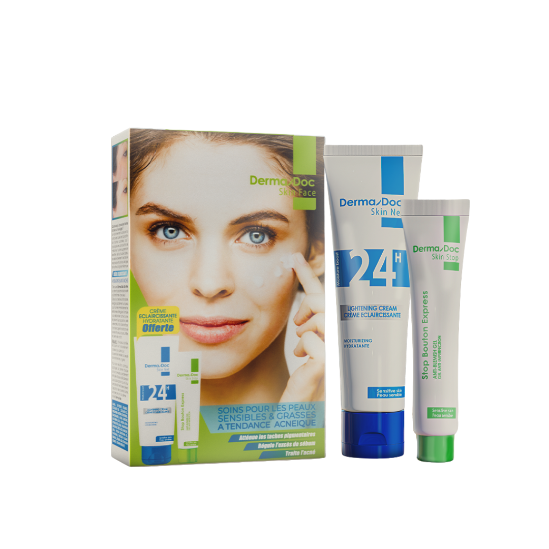 DERMADOC Stop Bouton Express 15ml + Creme Eclaircissante 50ml Offerte Maroc