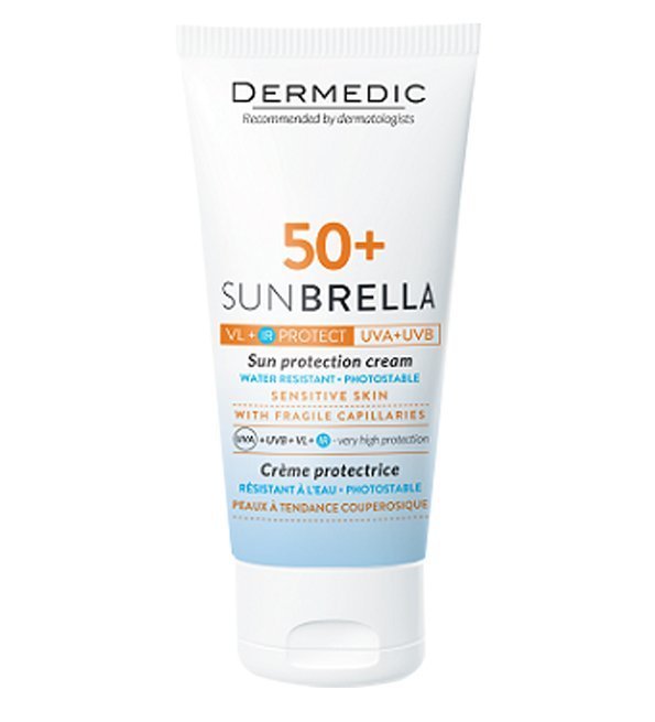 DERMEDIC Sunbrella Creme Spf50+ Peau Sensibles pour Couperosique 40ml Maroc