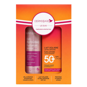DERMOCARE Lait Solaire Spf50+ 150ml+gel Surgras 200ml Pack Maroc