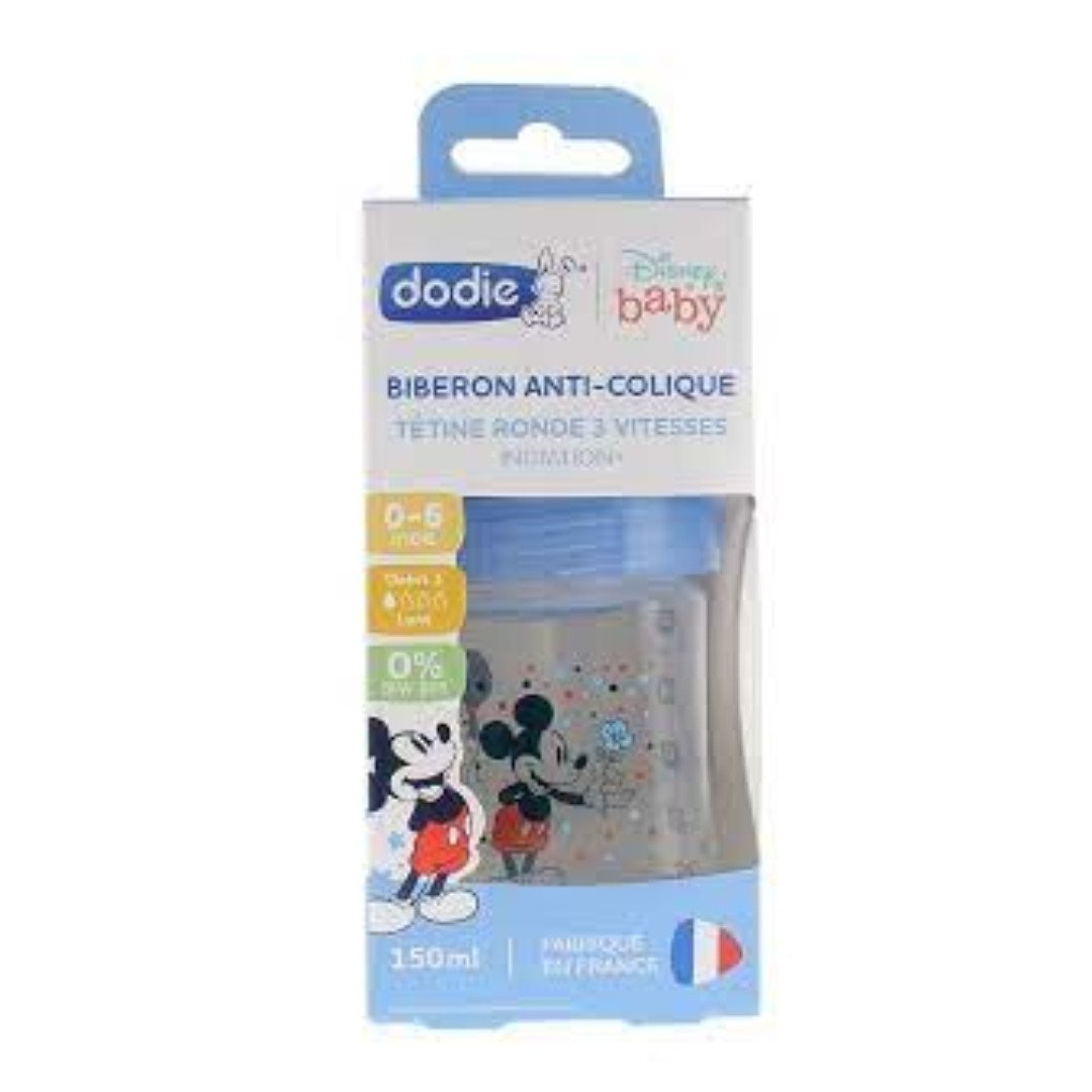 DODIE Biberon Anti-Colique Mickey Bleu 0-6m 150ml Maroc