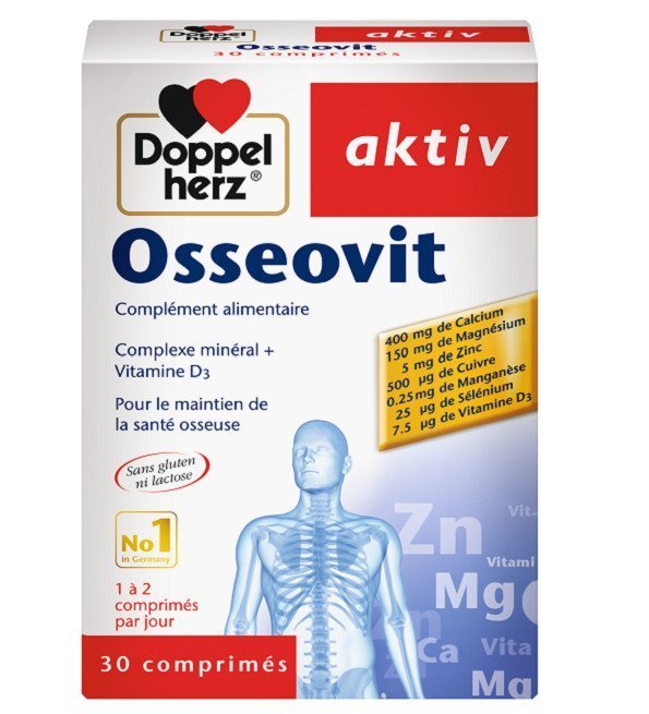 DOPPEL HERZ Aktiv Osseovit 30 Comprimes Maroc