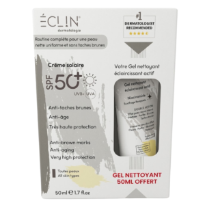 Eclin Ecran Solaire Anti-Tache 50ml+Gel Nettoyant 50ml Pack Maroc
