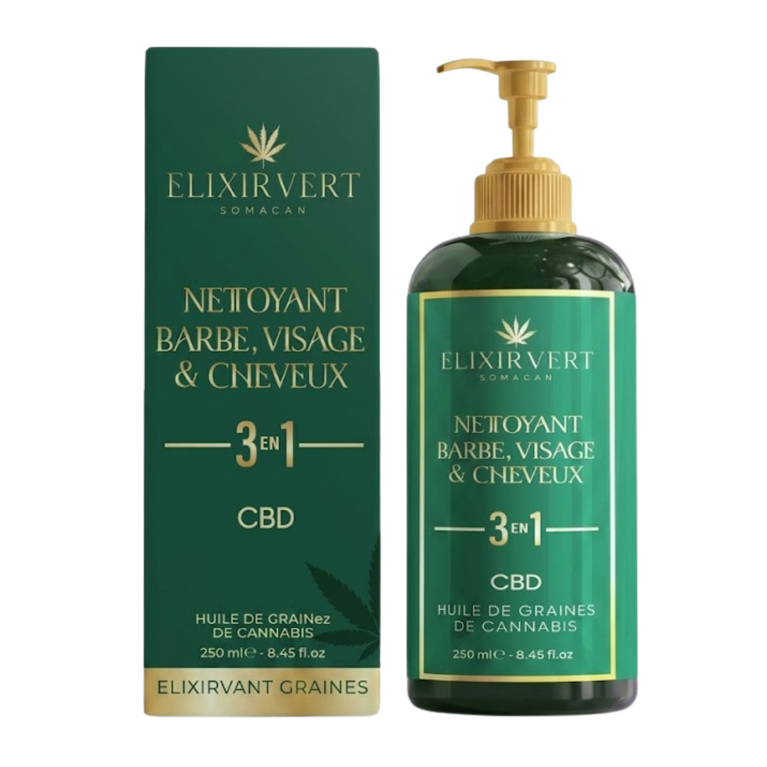 Elixir Vert Nettoyant 3en1 Barbe & Visage & Cheveux 250ml Maroc