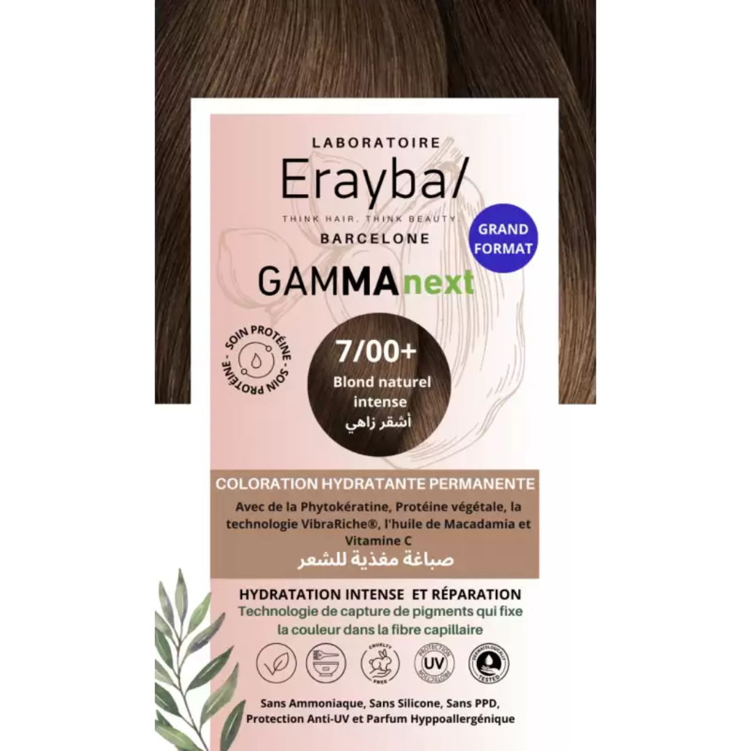 Erayba Gamma Next Coloration 7/00+ Blond Natural intense Coloration Hydratante Permanente Maroc