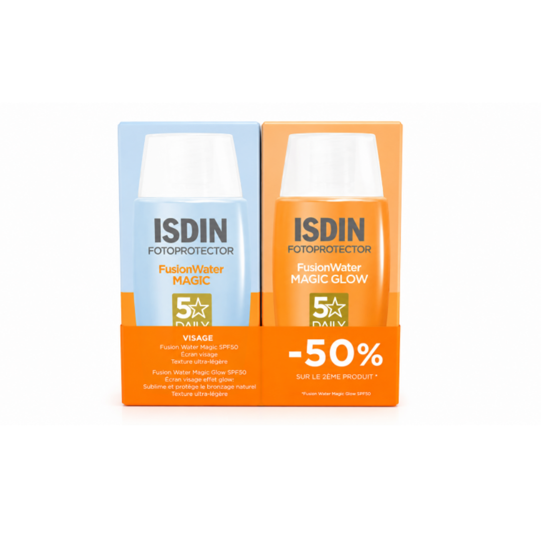 ISDIN Fotoprotector Fusion Water Magic 50ml+fusion Water Magic Glow-50% Pack Maroc