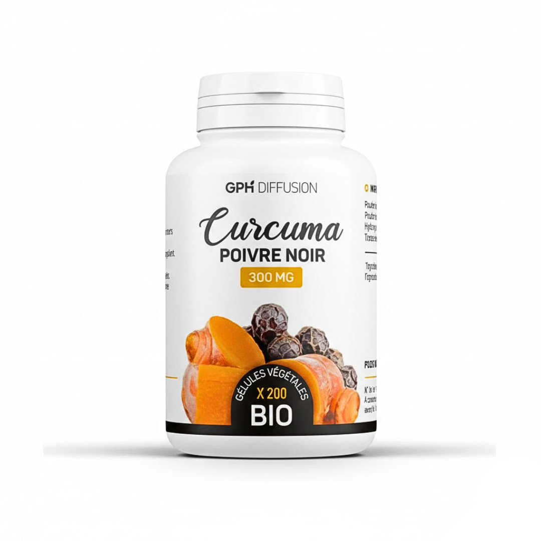 GPH Curcuma Gingembre+poivre Noir 200 Gelules Maroc