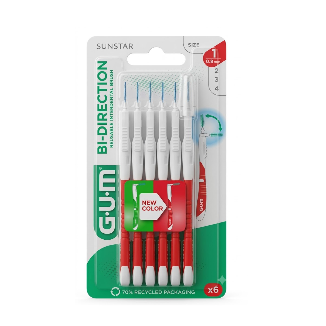 GUM Brossettes Interdentaires Bi-Direction 0,8 Mm X 6 Maroc