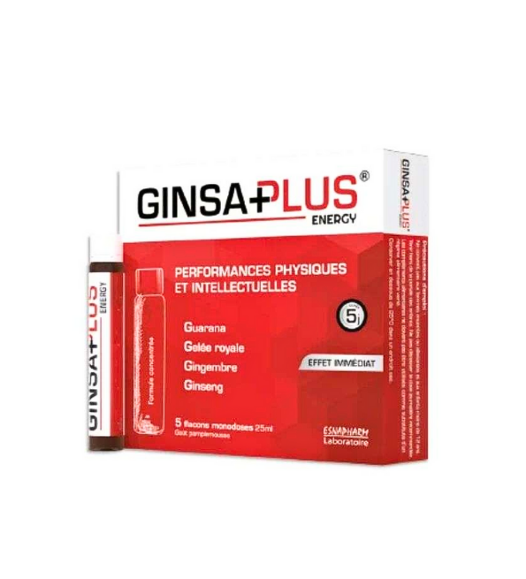 Ginsaplus Energy Flacons 5x25ml Maroc