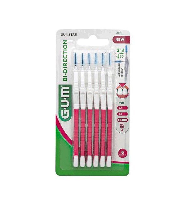 GUM Brossettes Interdentaires Bi-Direction 1.2mm 2614 M6 Maroc