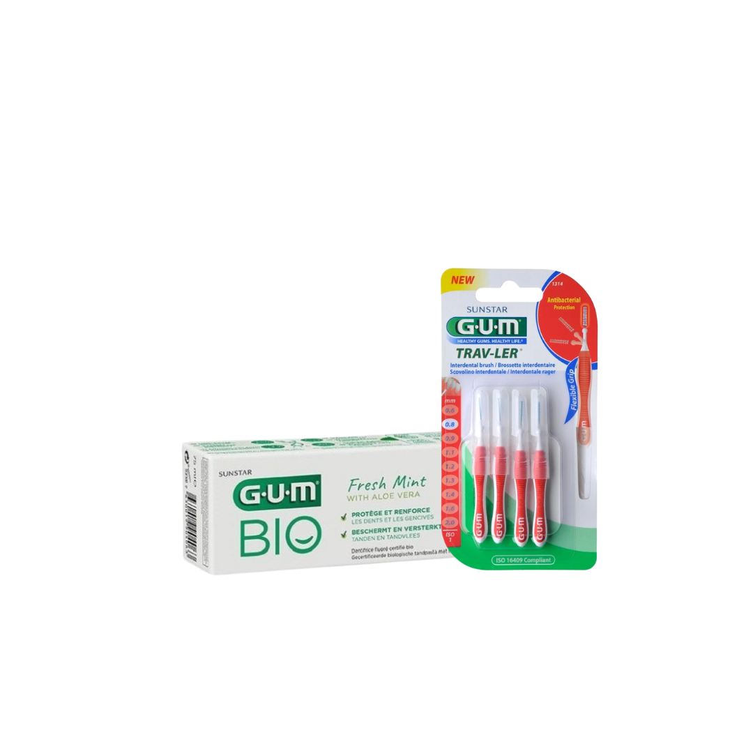 GUM Dentifrice Bio 75ml + Brosse 1314 Pack Maroc