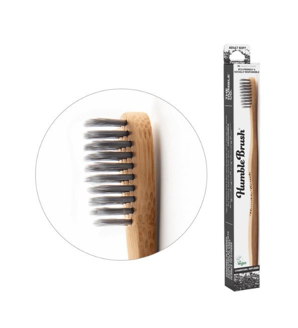 Humble Brosse a Dents au Charbon pour Adulte Noir Douce Bambou Maroc