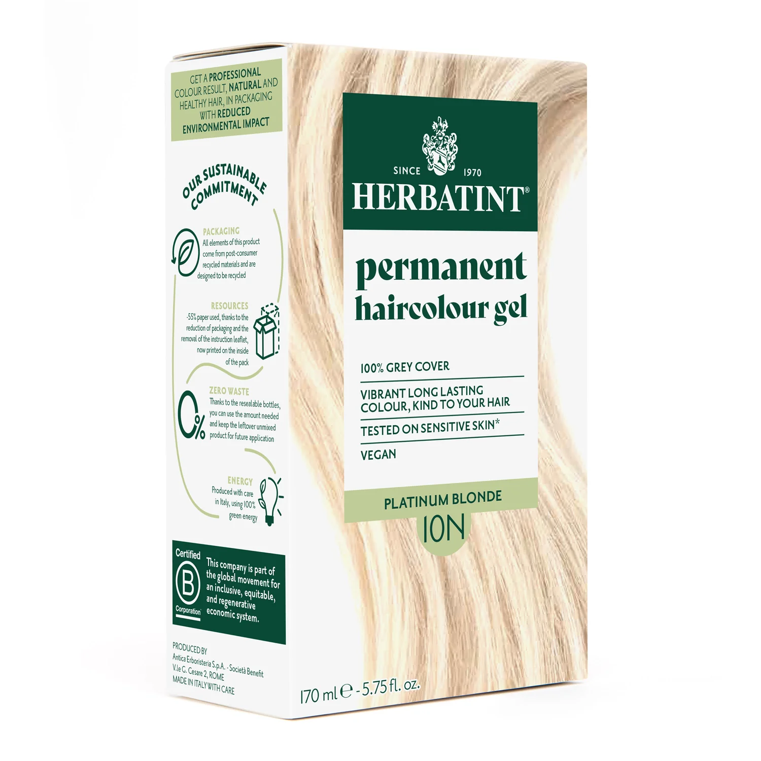 Herbatint Coloration Permanente Platinum Blonde 10N 170ml Maroc