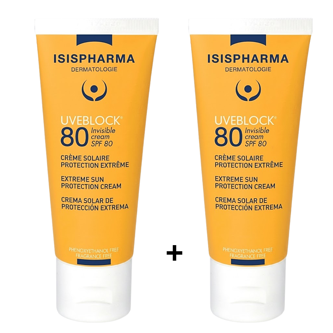 ISISPHARMA Uveblock 80 Teinte Spf80 2 X 40ml Pack Maroc