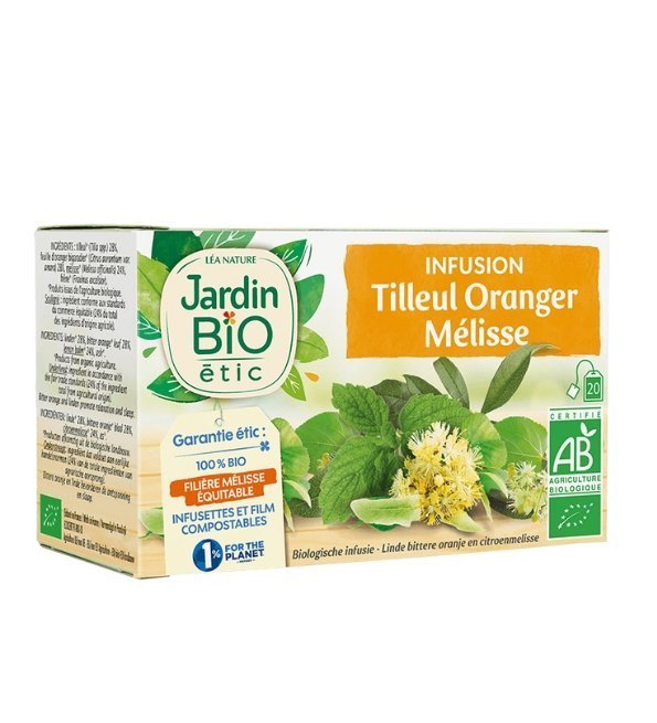 JARDIN BIO Infusion Tilleul Oranger Melisse 20 Sachet Maroc