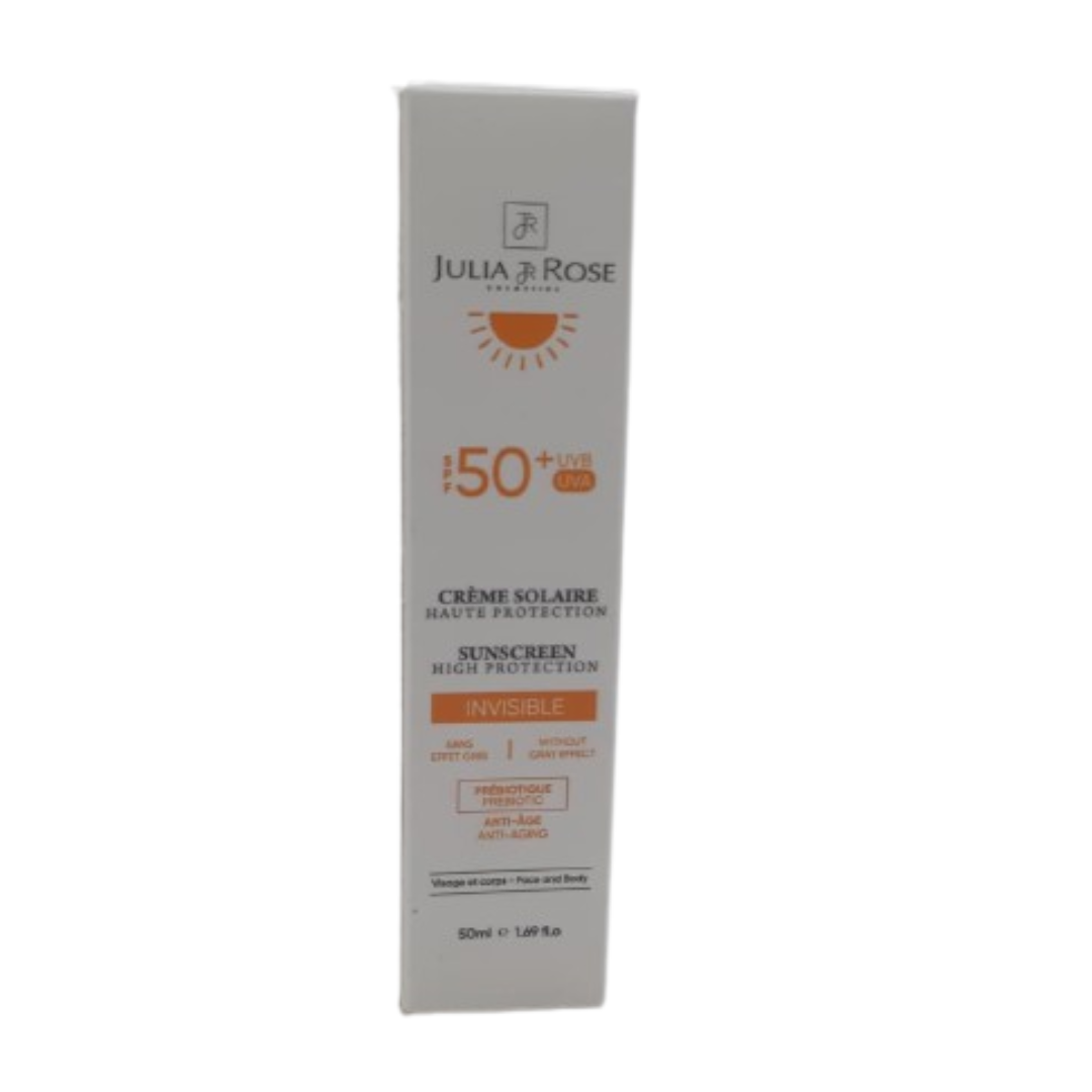 Julia & Rose Creme Solaire Invisible aux Prebiotiques Spf50+ 50ml Maroc