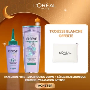 L’Oreal Paris Elseve Serum Hyaluron+Shampoing Hyaluron 200ml+Trousse Blanche Pack Maroc