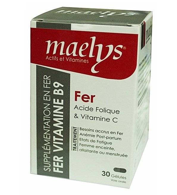 Maelys Fer Acide Folique et Vitamine C – 30 Gélules Maroc