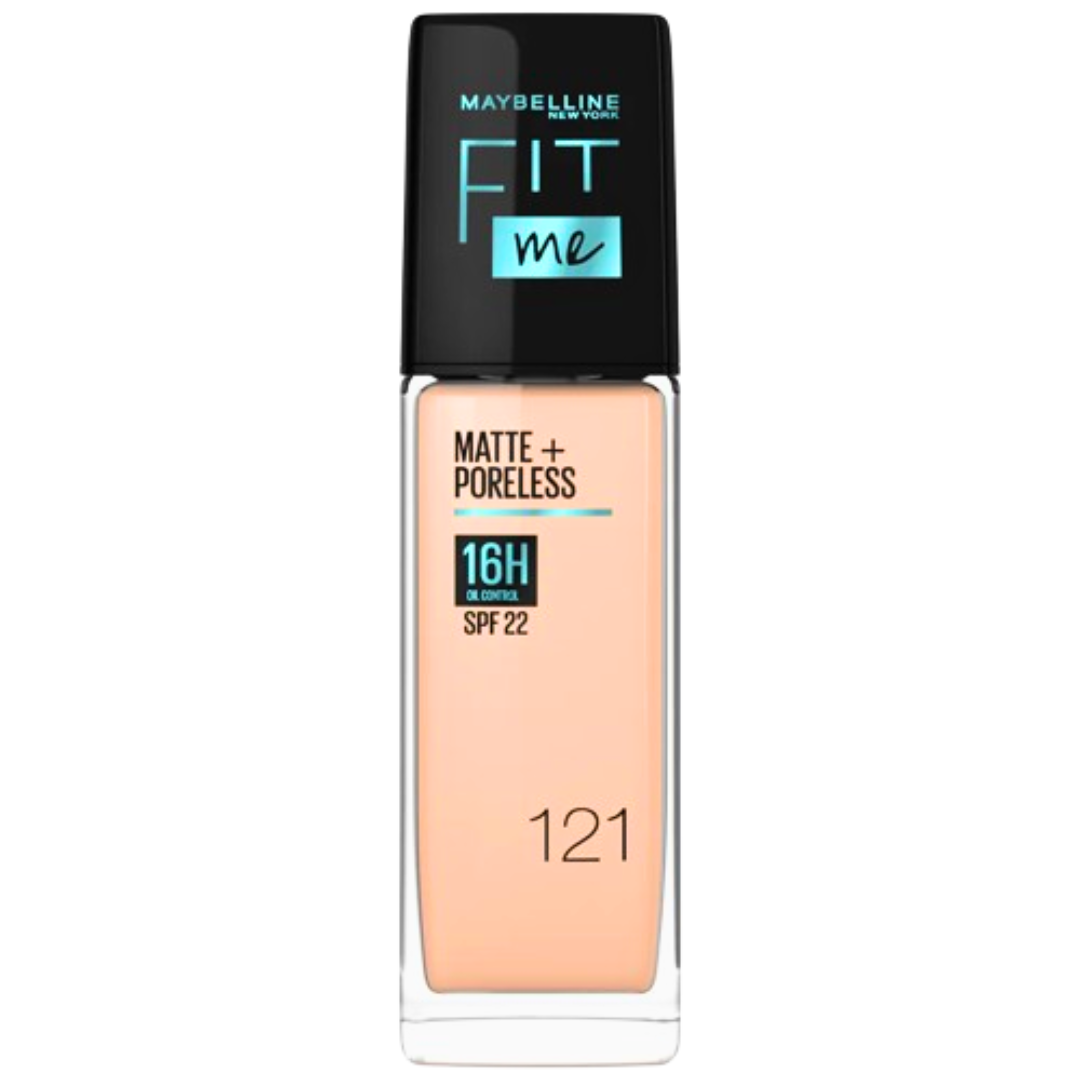 MAYBELLINE Fit Me Fond de Teint Matte+ Poreless Spf22 Nu 121 30ml Maroc
