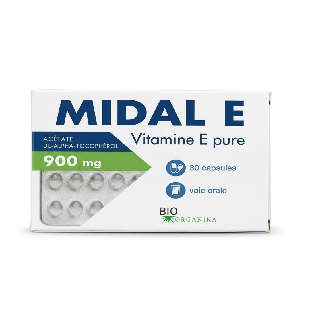 MIDAL E Vitamine E Pure 30 Capsules Maroc