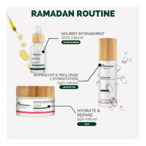 Moroccan Beauty Ramadan Routine Creme de Nuit+elixir du Maroc+brume Maroc