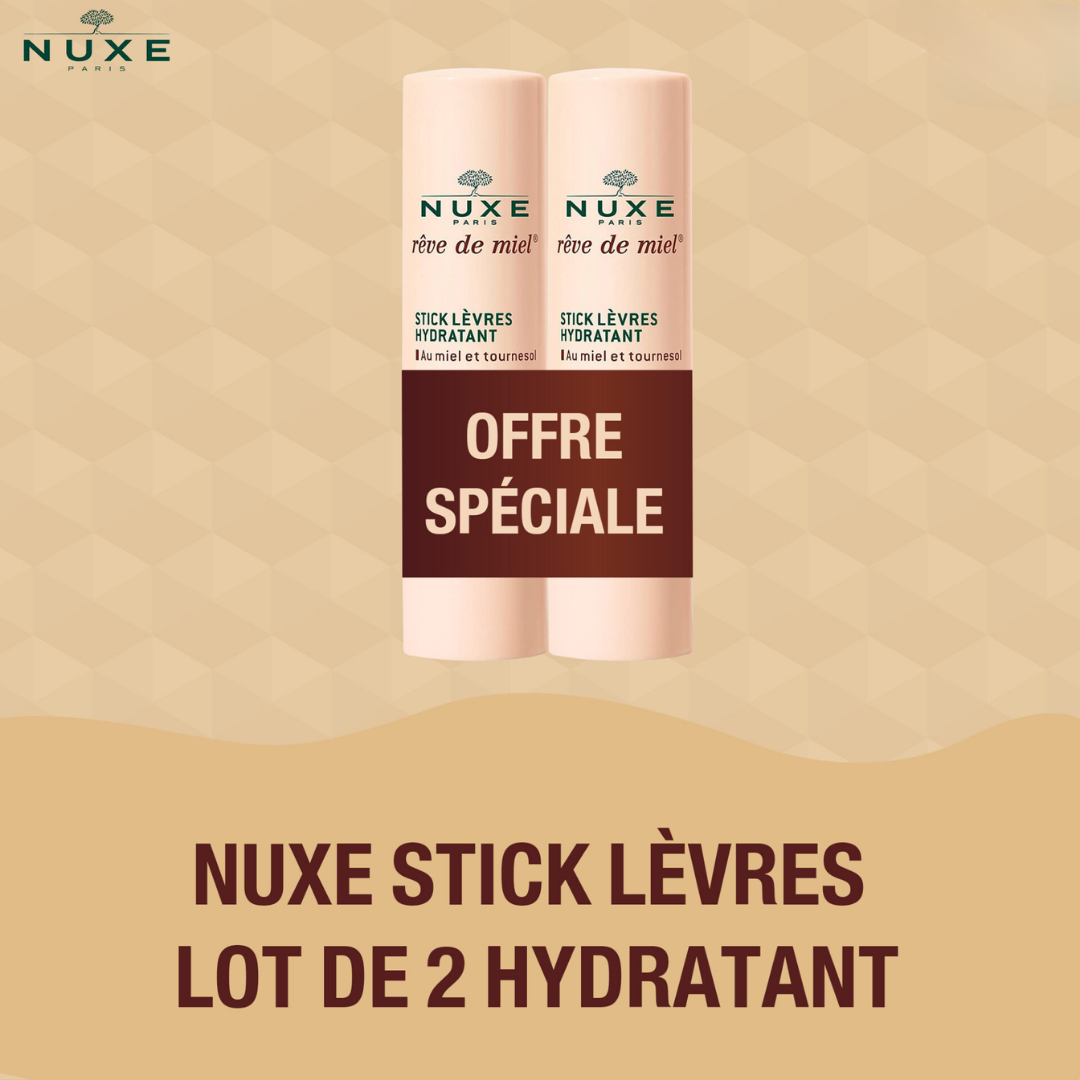 NUXE Rêve de Miel – Stick Lèvres Hydratant Lot de 2 Maroc